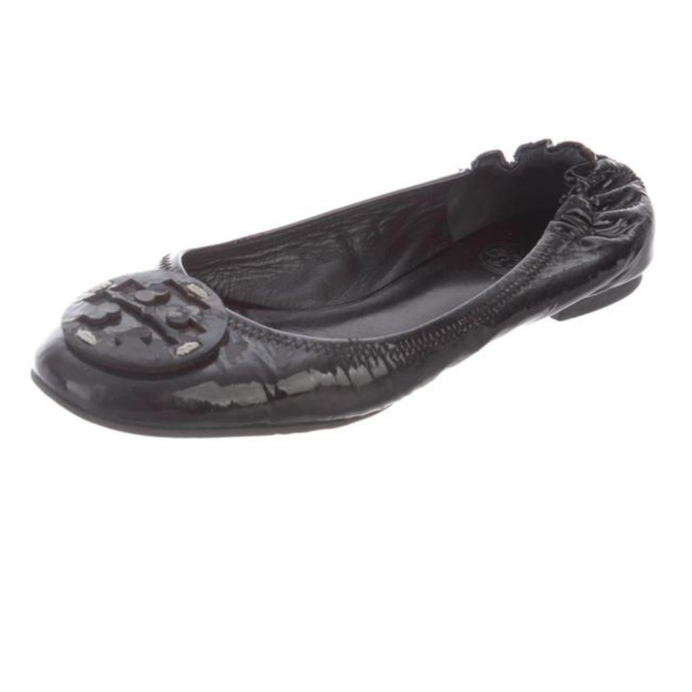 Tory Burch ‘Reva’ Black Patent Leather Flat